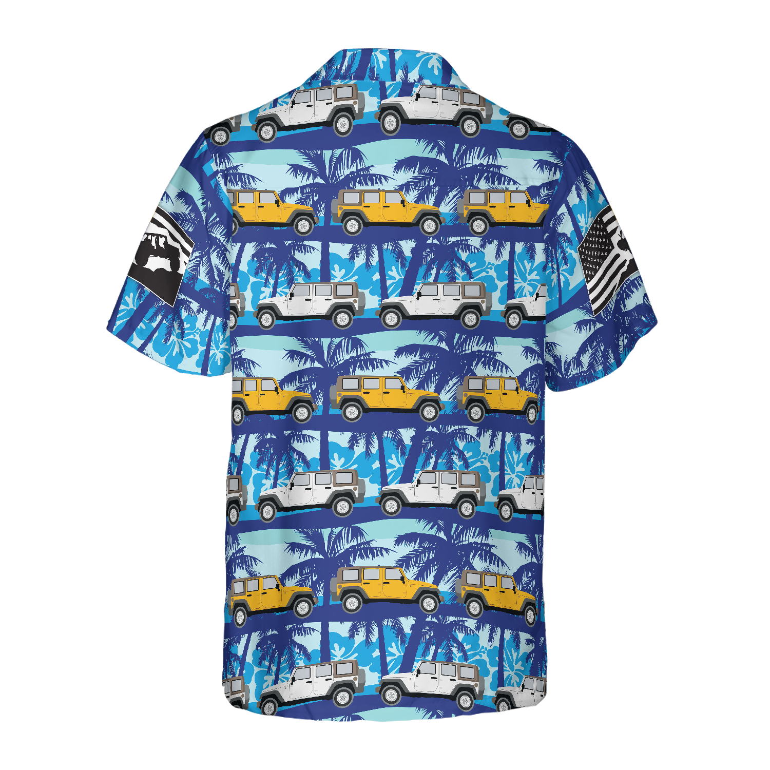 Tropical Blue Jeep Hawaiian Shirt