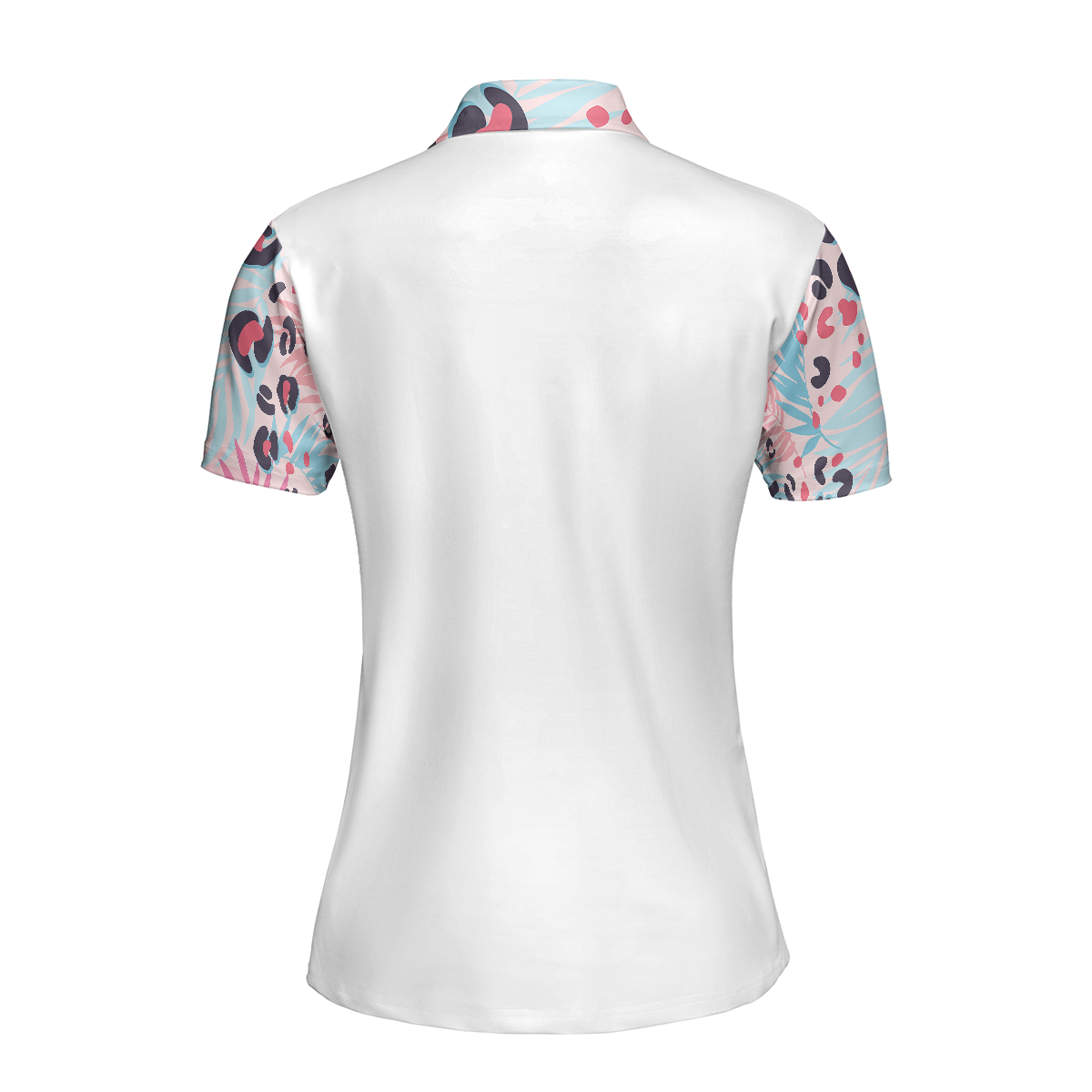 Golf Girl Leopard Pattern Short Sleeve Women Polo Shirt, Unique Golf Shirt For Ladies, Golf Gift For Women