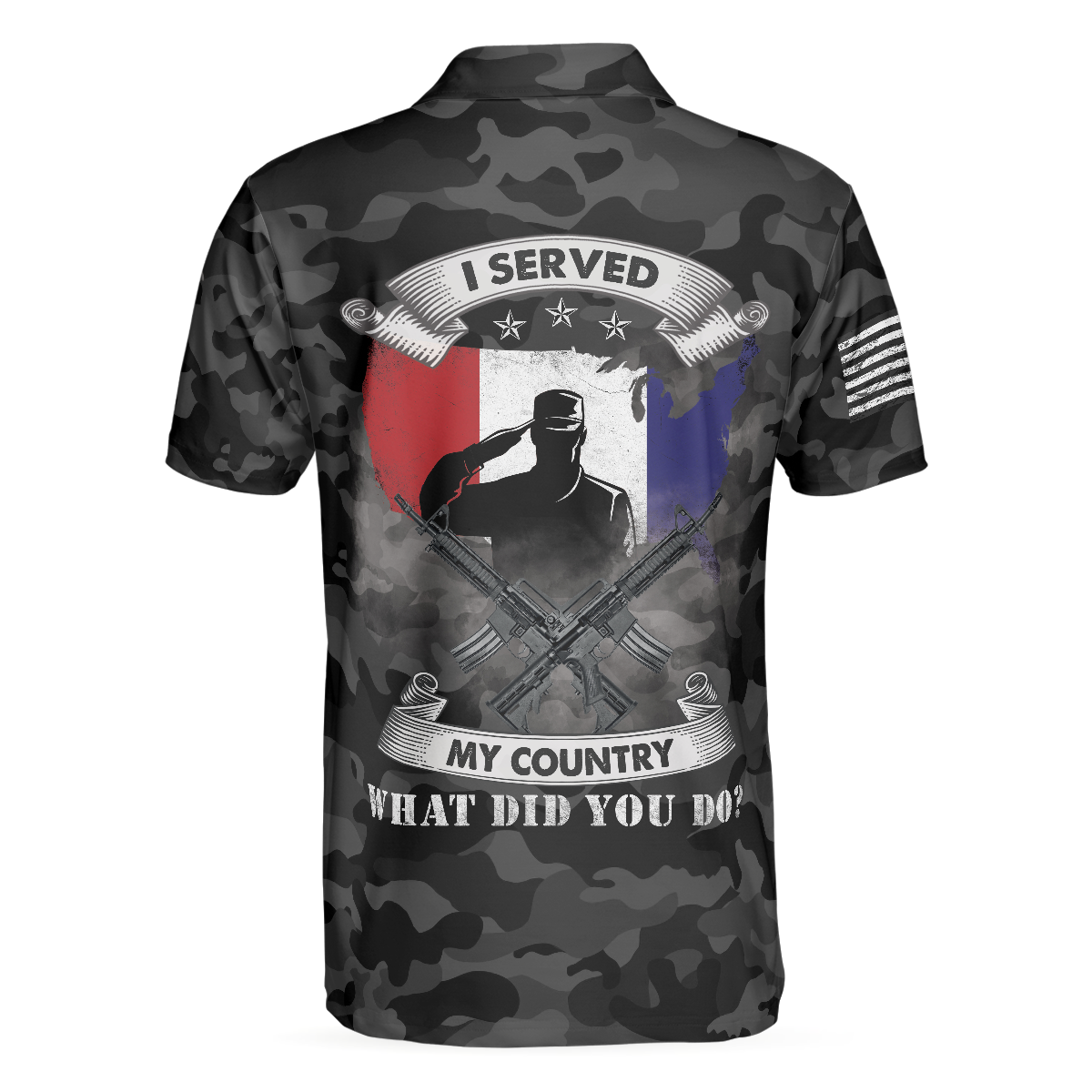 I Served My Country Polo Shirt, Dark Colored Camouflage Veteran Shirt Design, Best Gift For Veterans