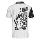 Bad Day Of Golf Polo Shirt, Black And White Skull Golf Shirt For Golfers, Funny Golf Shirt With Sayings