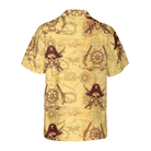 Skull Pirates Of The Ancient Sea Map Hawaiian Shirt