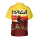 Bigfoot Darryl Love Kayak & Hate People Bigfoot Hawaiian Shirt, Dawn Palette Black And Yellow Kayaking Bigfoot Shirt For Men