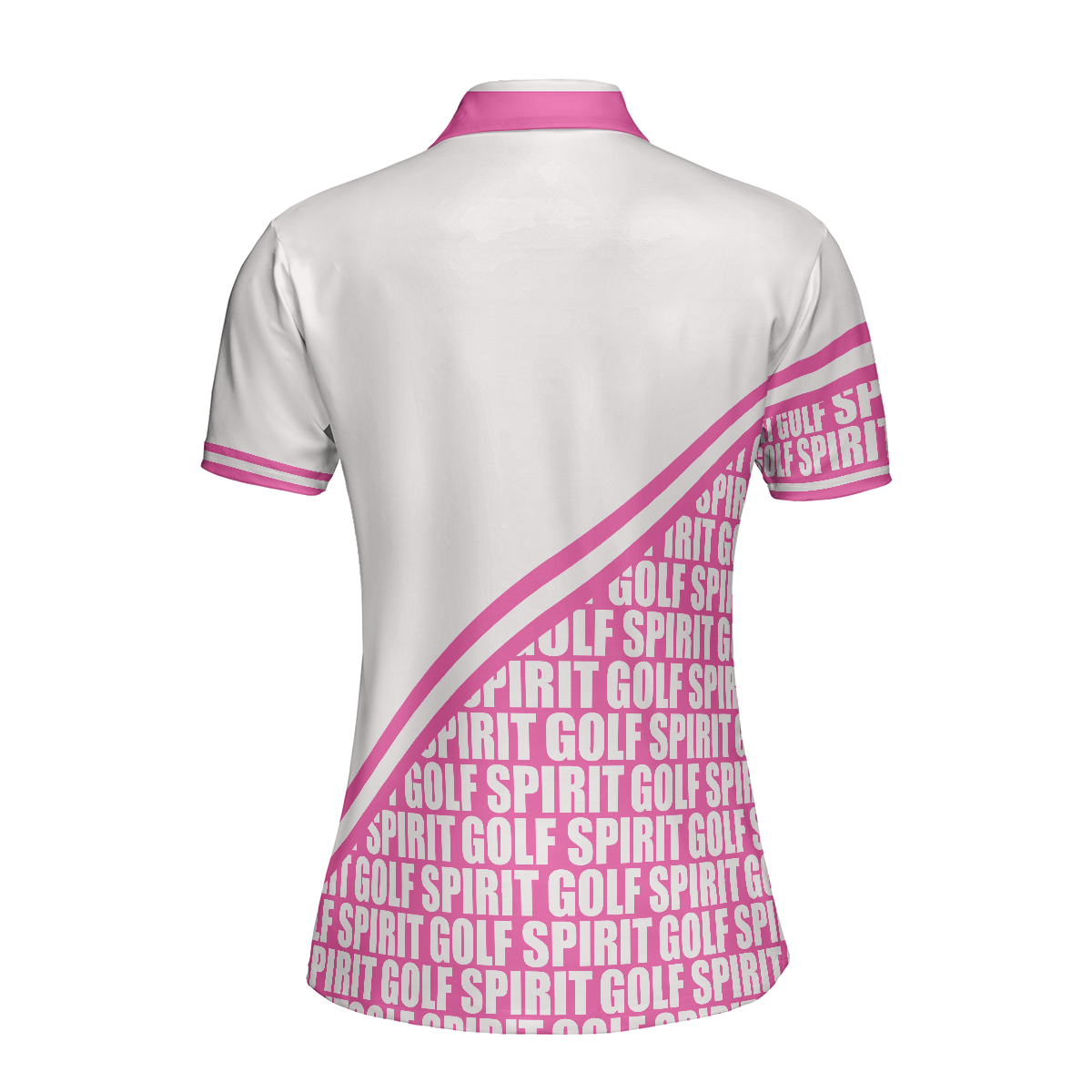 Golf Spirit In Pink Golf Short Sleeve Women Polo Shirt, White And Pink Golf Shirt For Ladies, Unique Female Golf Gift