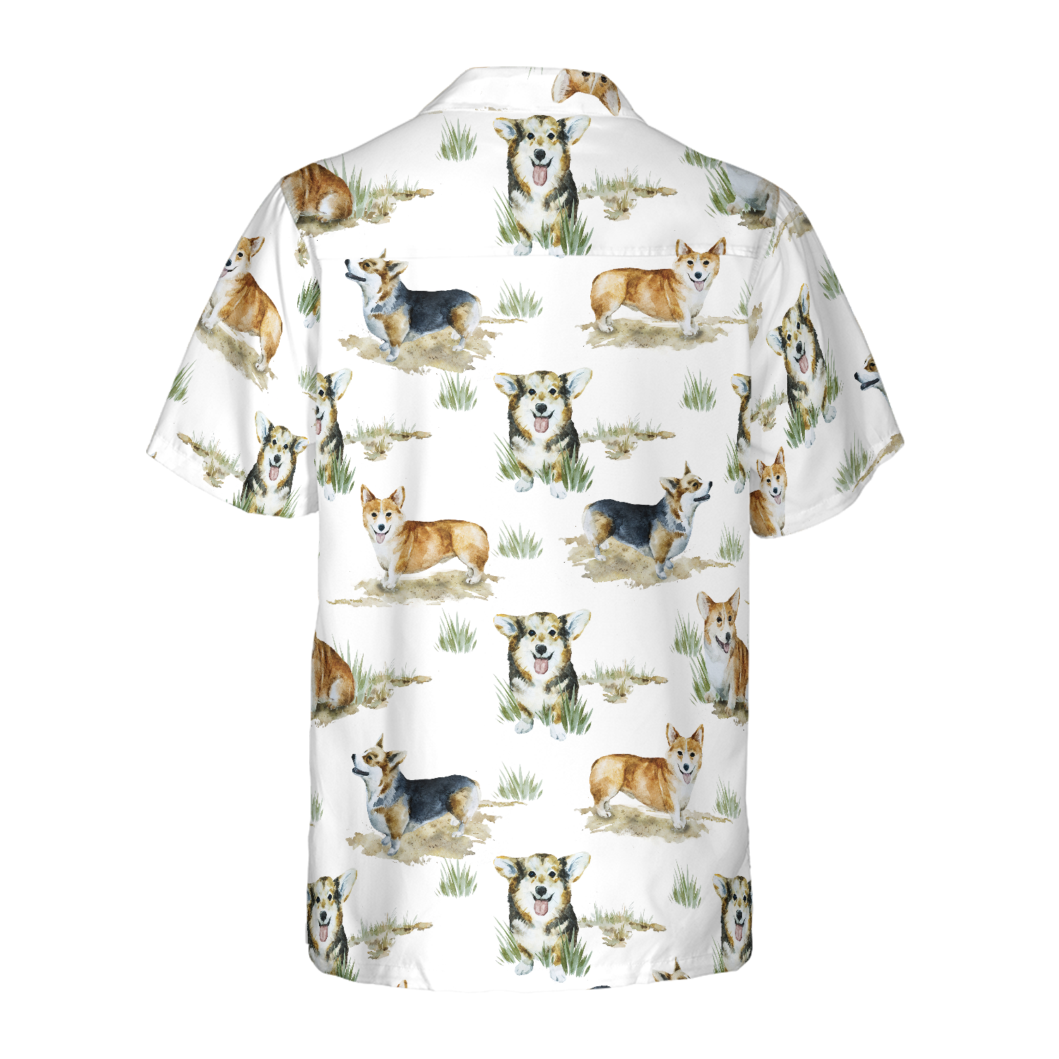 Smiling Corgi Shirt For Men Hawaiian Shirt