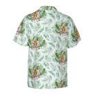 Tropical Green Leaves And Jungle Tiger Shirt For Men Hawaiian Shirt