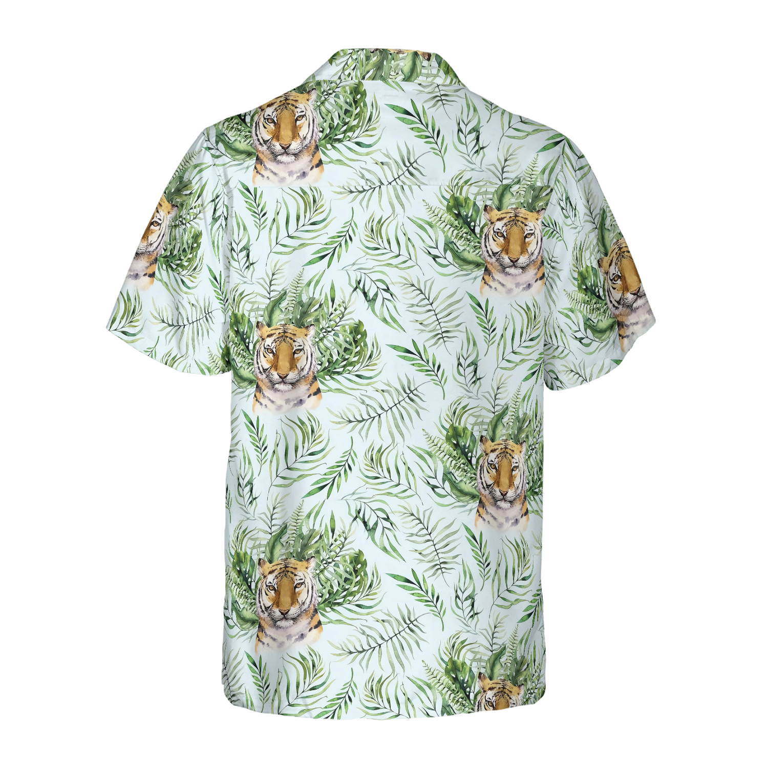 Tropical Green Leaves And Jungle Tiger Shirt For Men Hawaiian Shirt