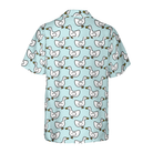 White Duck Cartoon In Blue Hawaiian Shirt