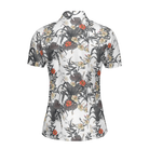 Tropical Flowers Shirt Short Sleeve Women Polo Shirt