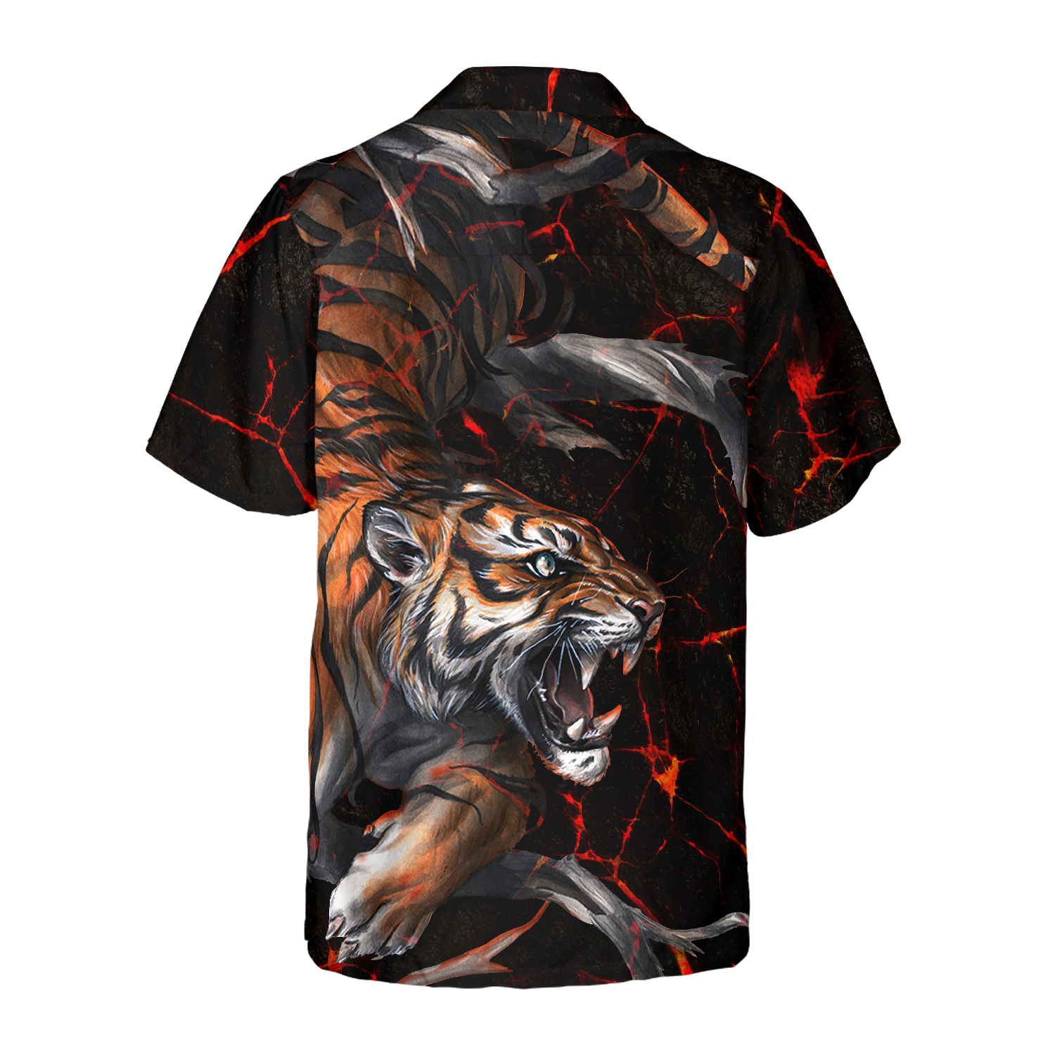 Tiger In The Dark Shirt For Men Hawaiian Shirt