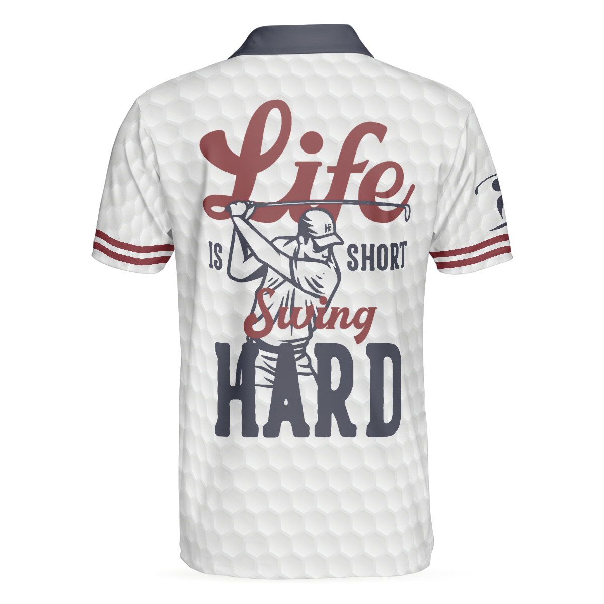 Life Is Short Swing Hard Golf Polo Shirt, Grey Argyle Polo Shirt For Golfers, Basic Golf Shirt Design