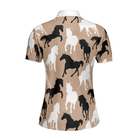 Horses Lover Shirt For Women Short Sleeve Women Polo Shirt