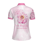 Faith Hope Love Breast Cancer Awareness Short Sleeve Women Polo Shirt, Pink Breast Cancer Awareness Shirt