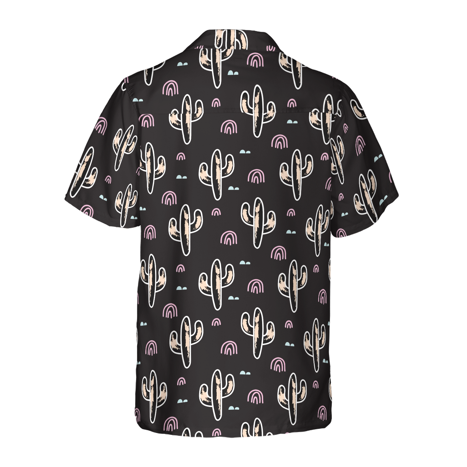 Cactus Plant Black Pattern Hawaiian Shirt