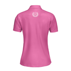 Golf Ball Texture With Pink Color Golf Short Sleeve Women Polo Shirt, Pink Golf Shirt For Women