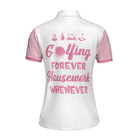 Golfing Forever Housework Whenever Leopard Argyle Style Golf Short Sleeve Women Polo Shirt, Unique Female Golf Gift
