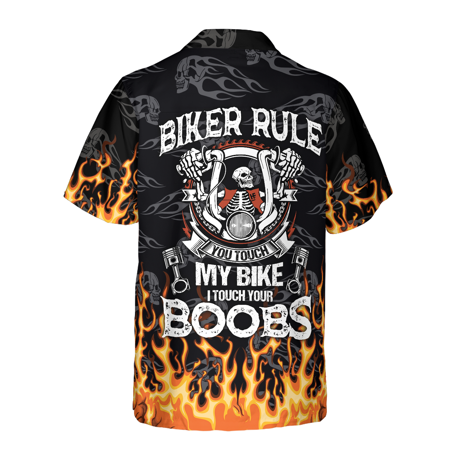 Biker Rule Motocycle Custom Hawaiian Shirt For Men And Women, Motorcycle Shirt For Bikers