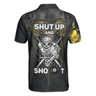 Skull Billiards Polo Shirt, Black Skull Billiards Shirt Design For Men, Scary Halloween Gift Idea