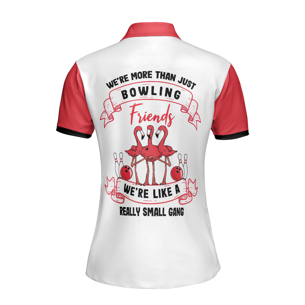 We're More Than Just Bowling Friends We're Like A Really Small Gang Short Sleeve Women Polo Shirt, Leopard Bowling Shirt