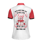 We're More Than Just Bowling Friends We're Like A Really Small Gang Short Sleeve Women Polo Shirt, Leopard Bowling Shirt
