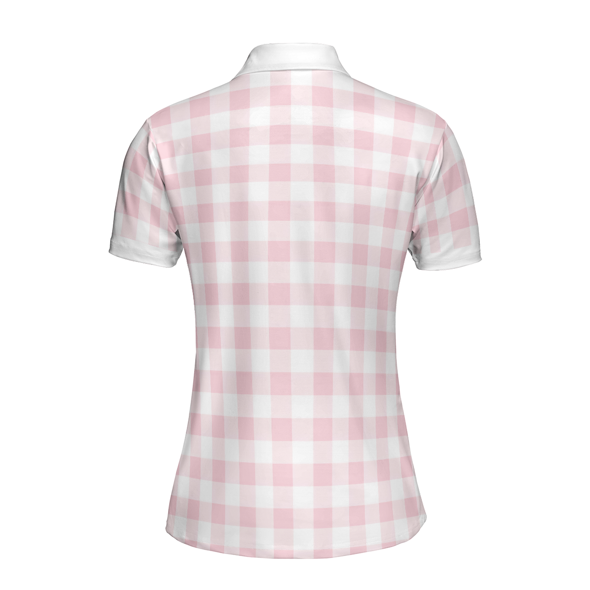 Sexy Golf Girl With A Golf Club Golf Short Sleeve Women Polo Shirt, White And Pink Golf Shirt For Ladies
