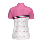 Crossed Pink Golf Clubs Golf Short Sleeve Women Polo Shirt