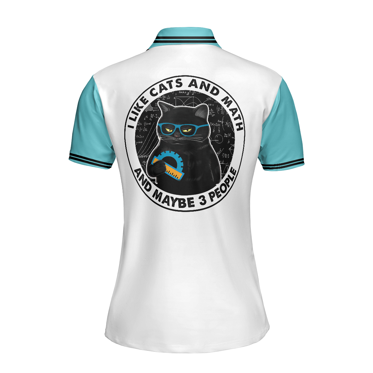 I Like Cats And Math And Maybe 3 People Short Sleeve Women Polo Shirt