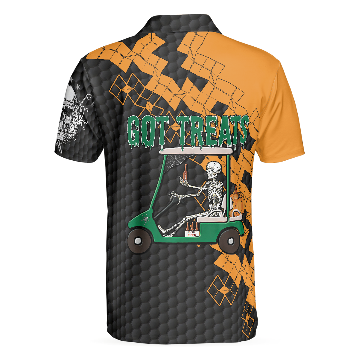 Got Golf And Got Treat Skull Golf Polo Shirt, Halloween Golf Shirt For Men, Halloween Gift For Golfers
