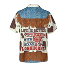 Cowboy Dairy Vintage Western Texas Hawaiian Shirt, Life Is Better With Texas Longhorns Shirt, Texas Home Shirt For Men
