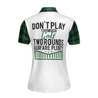 Don't Play Too Much Golf Short Sleeve Women Polo Shirt, Green Plaid Pattern Shirt For Women, Best Golf Gift Idea