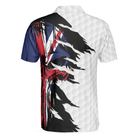 Skull United Kingdom Ripped Golf Short Sleeve Polo Shirt, Golf Pattern Polo Shirt, UK Golf Shirt For Men