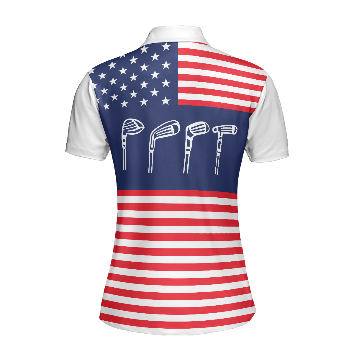 Lady Squad America Flag Golf Shirt, Short Sleeve Women Polo Shirt