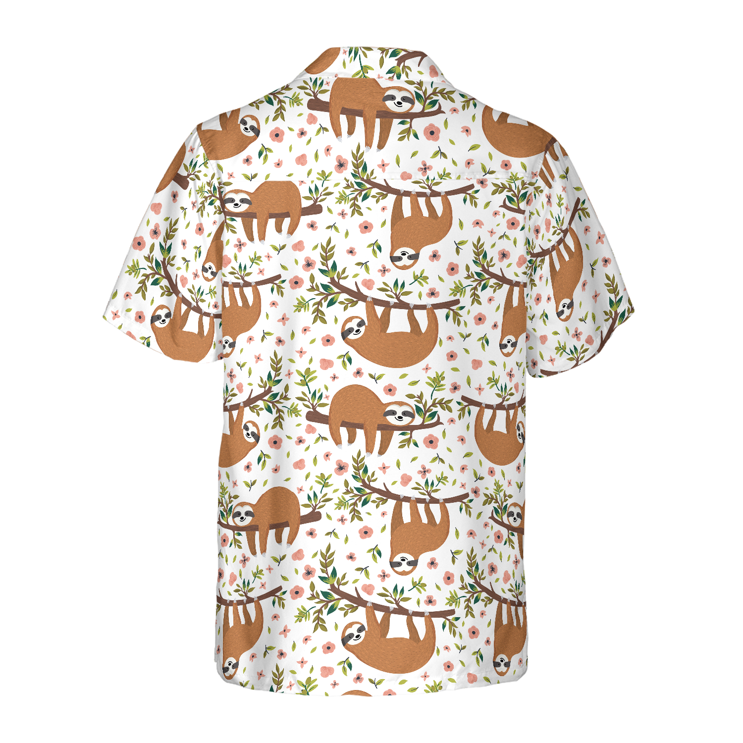 Cute Sloth On Tree Shirt For Men Hawaiian Shirt