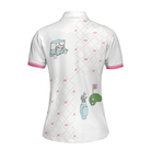 Ready For A Golf Day Golf Short Sleeve Women Polo Shirt, White And Pink Golf Shirt For Ladies