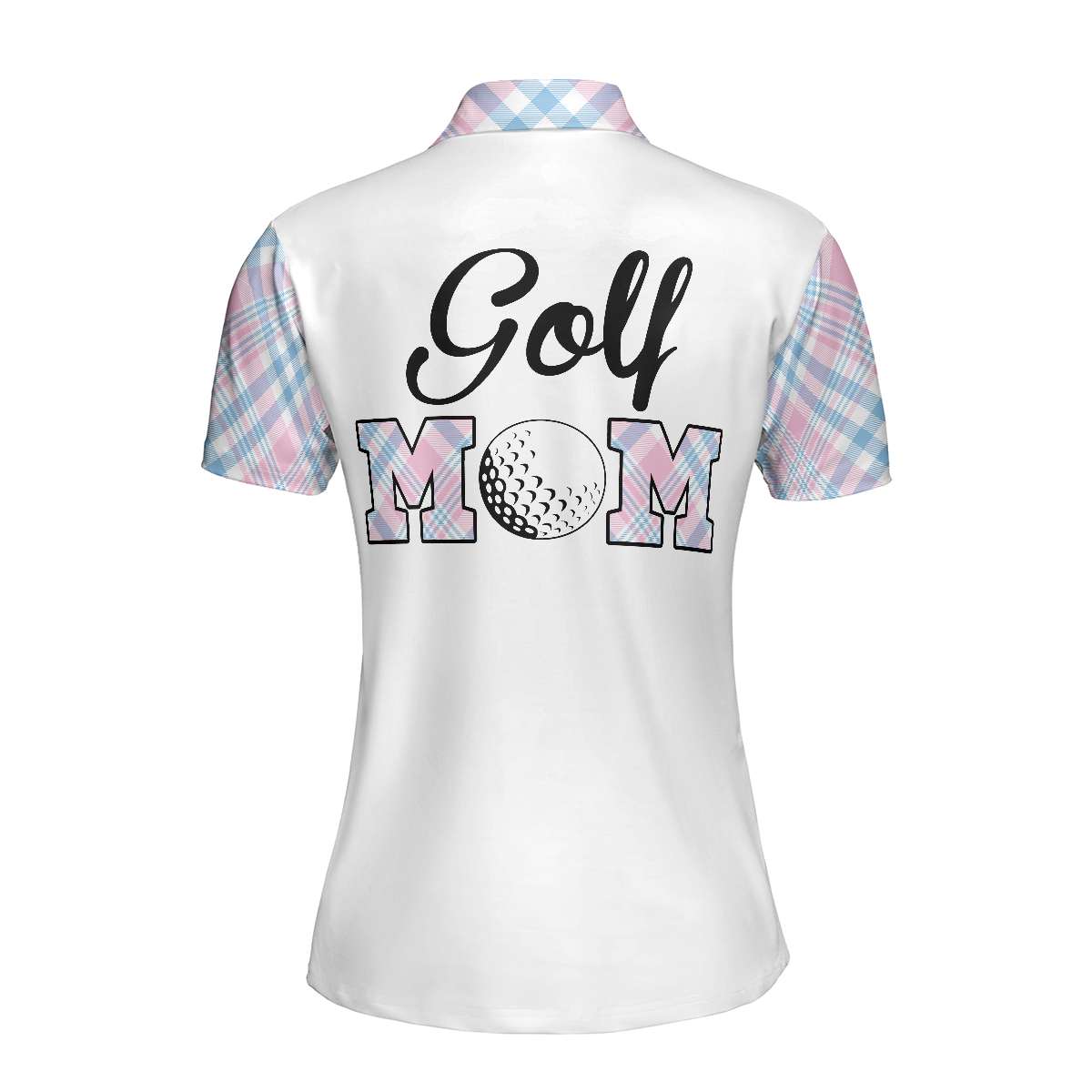 Golf Mom White Short Sleeve Women Polo Shirt, Cool Golf Gift For Women