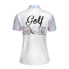 Golf Mom White Short Sleeve Women Polo Shirt, Cool Golf Gift For Women
