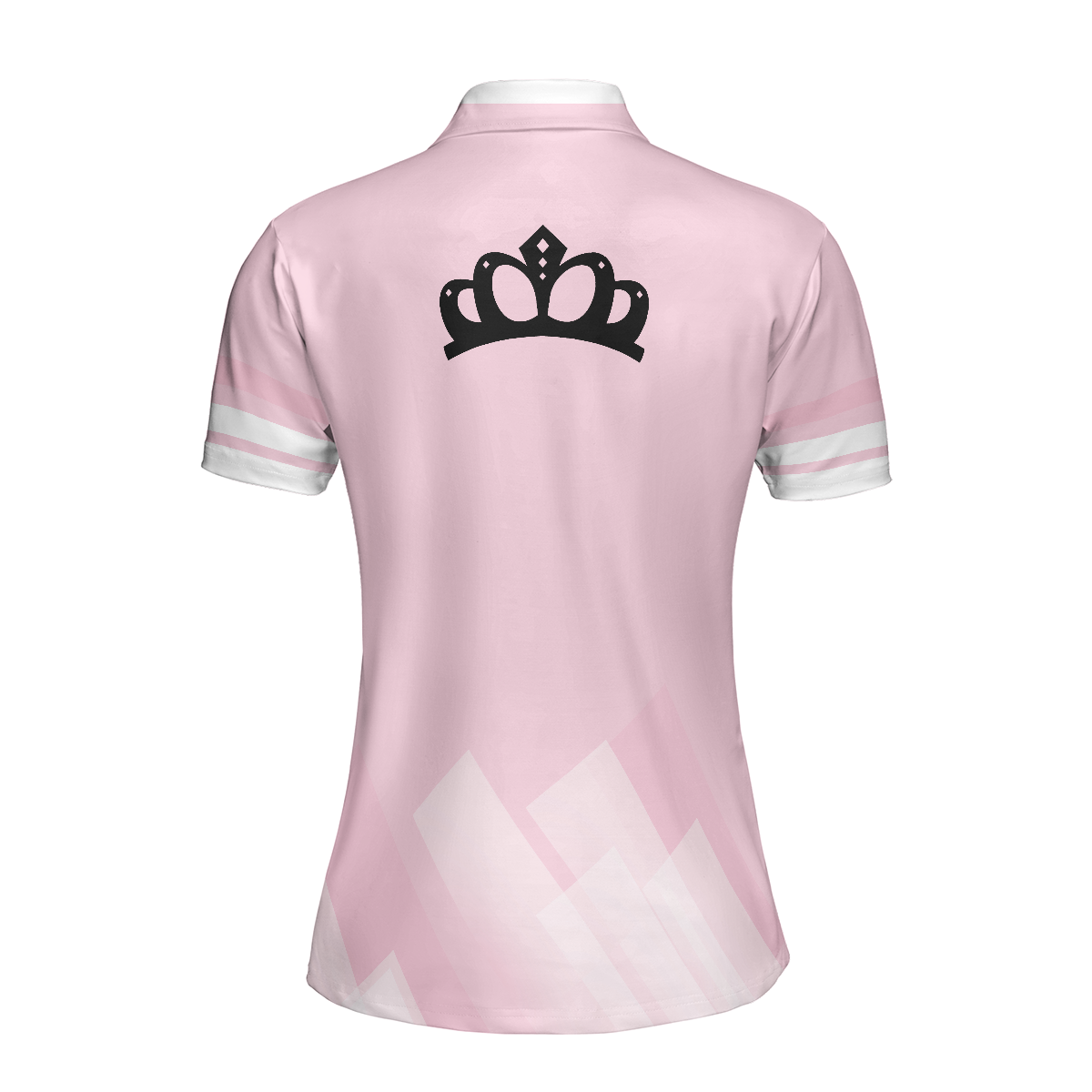 Queen Of The Court Pink Short Sleeve Women Polo Shirt, Cool Tennis Shirt For Ladies