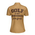 Golf Is My Favourite Season Golf Short Sleeve Women Polo Shirt, Brown Argyle Pattern Golf Polo Shirt For Ladies