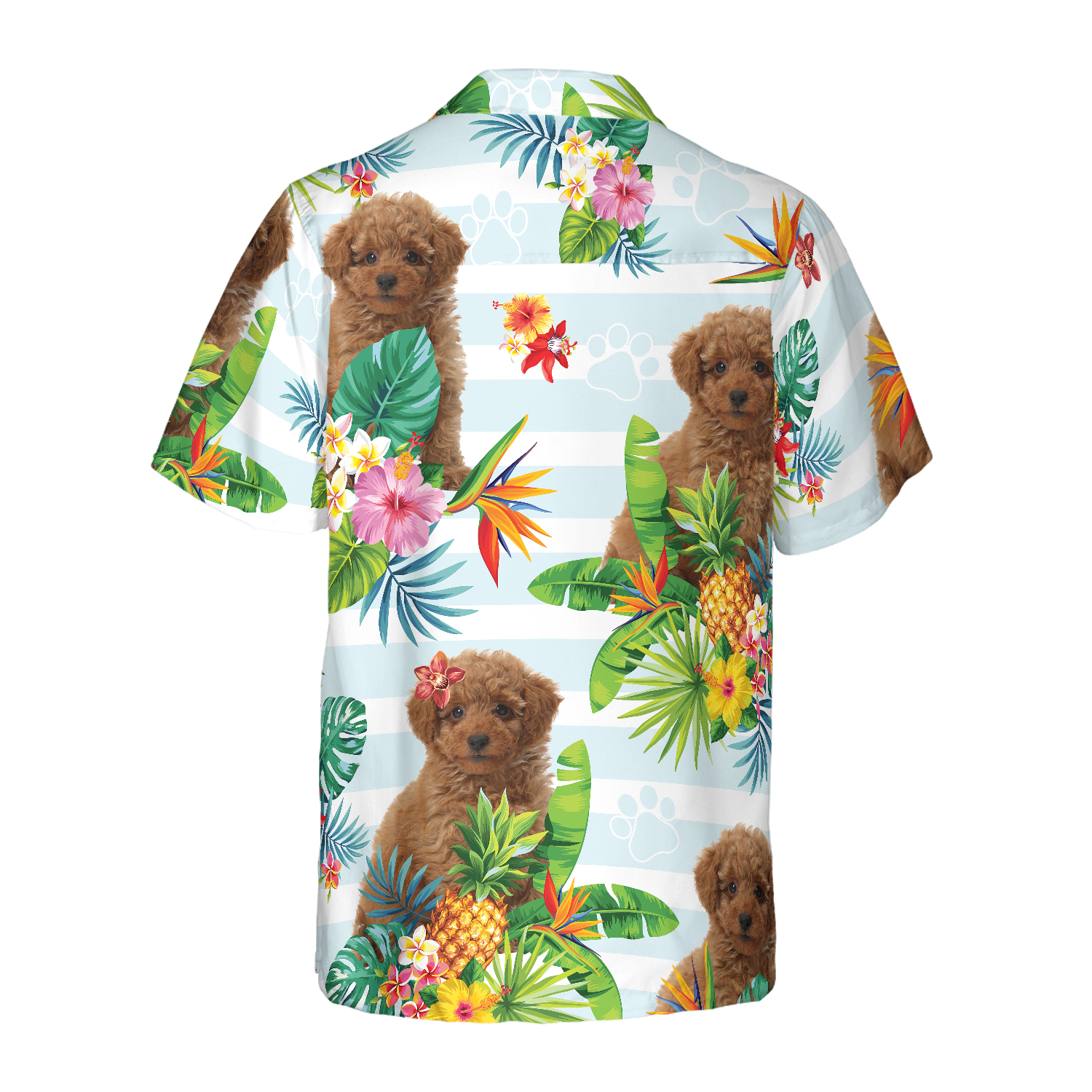 Tropical Flower With Poodle Hawaiian Shirt