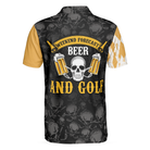 Weekend Forecast Beer And Golf With Skeleton Polo Shirt