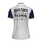 You Picked The Wrong Girl Brain Tumor Awareness Short Sleeve Women Polo Shirt, Brain Tumor Shirt For Women, Cool Brain Tumor Support Gift