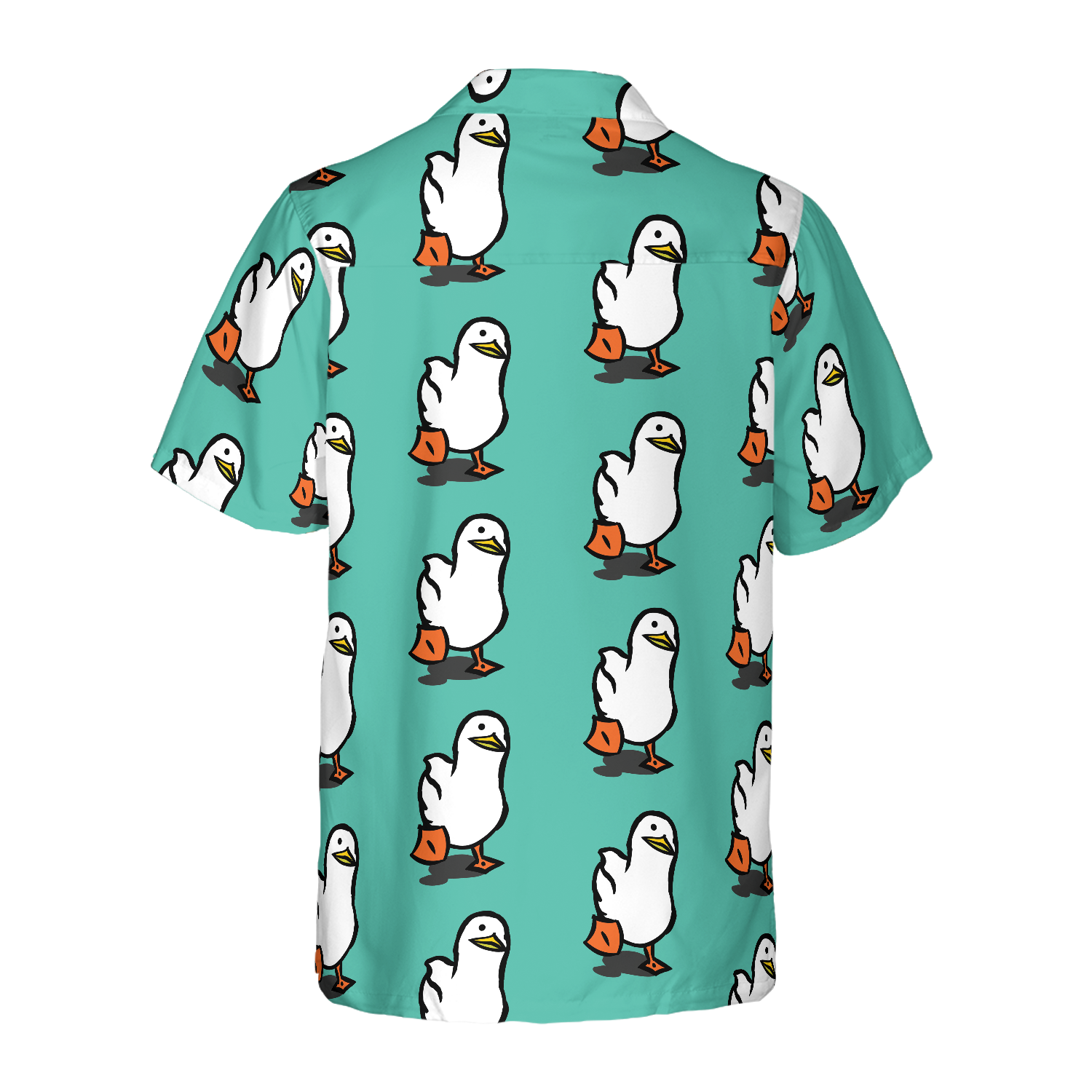 Ducks In Tiffany Blue Hawaiian Shirt