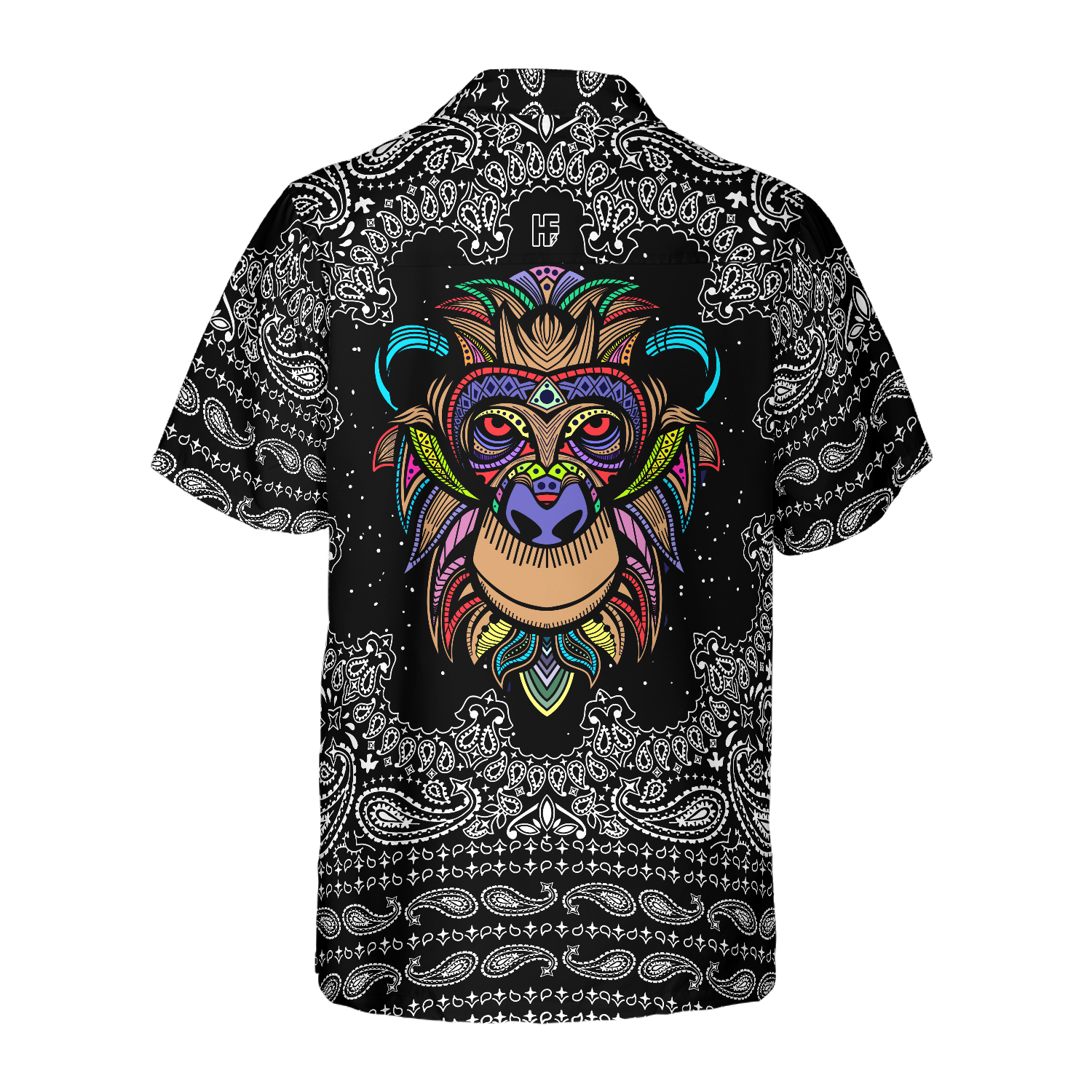 Colorful Monkey With Paisley Pattern Shirt For Men Hawaiian Shirt