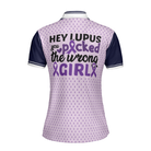 You Picked The Wrong Girl Lupus Awareness Short Sleeve Women Polo Shirt, Purple Lupus Awareness Month Shirt