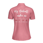 Science Pink Argyle Pattern Short Sleeve Women Polo Shirt