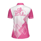 This Girl's Got Drive Pink Golf Short Sleeve Women Polo Shirt, Pink Pattern Golfing Shirt, , Female Golf Gift