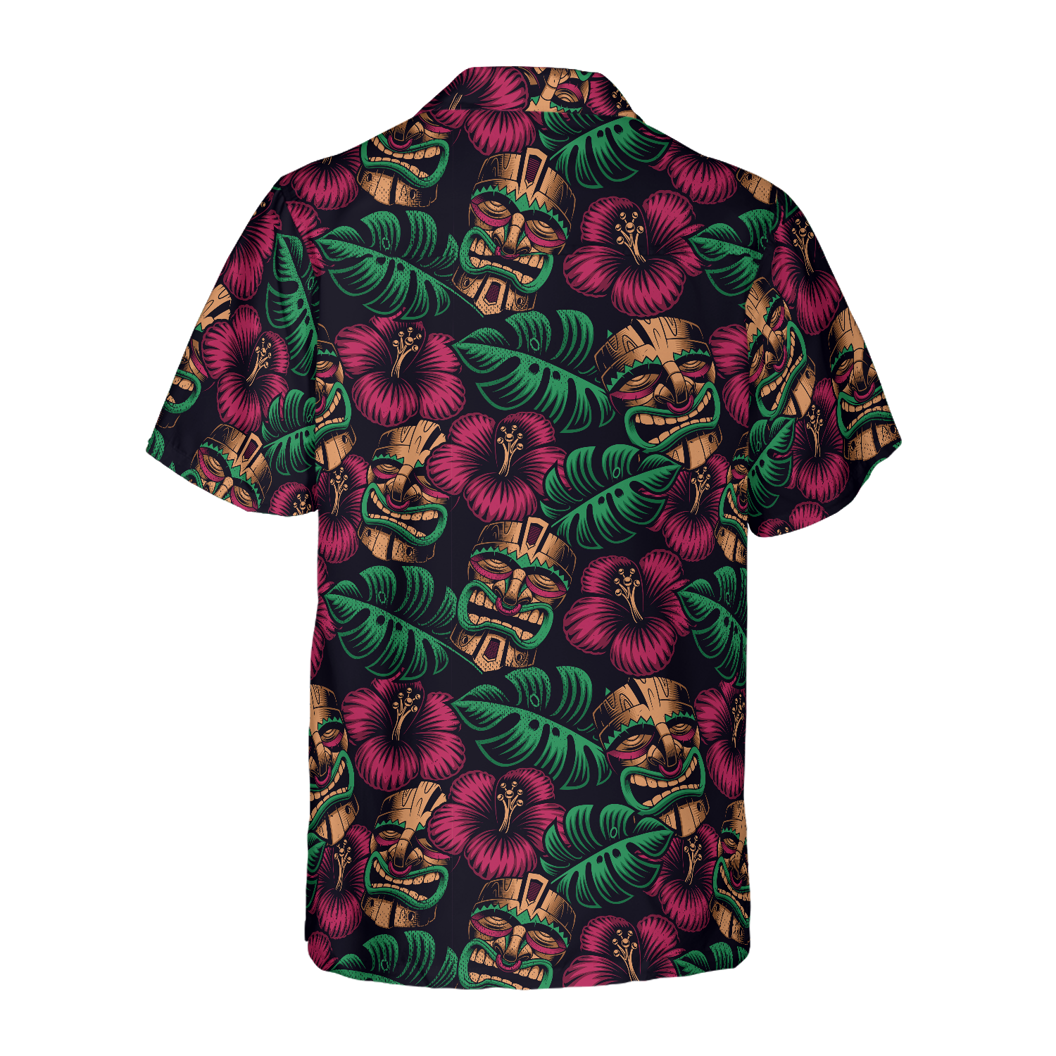 Retro Tiki Mask Seamless Pattern Tiki Hawaiian Shirt, Funny Tiki Shirt For Women And Men