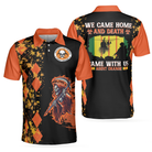 We Came Home And Death Came With Us Agent Orange Polo Shirt, Orange Argyle Pattern Shirt For Veterans