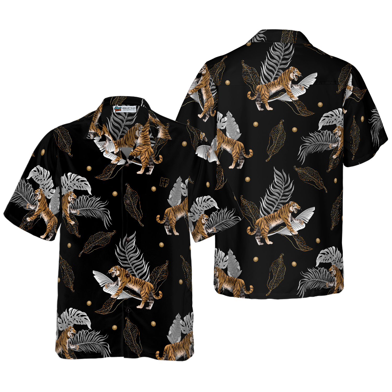 Tiger With Palm Leaves Shirt For Men Hawaiian Shirt