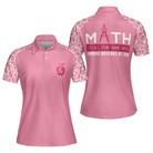 Pink Leopard Math Teacher Short Sleeve Women Polo Shirt, Funny Math Shirt For Ladies