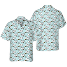 White Duck Cartoon In Blue Hawaiian Shirt
